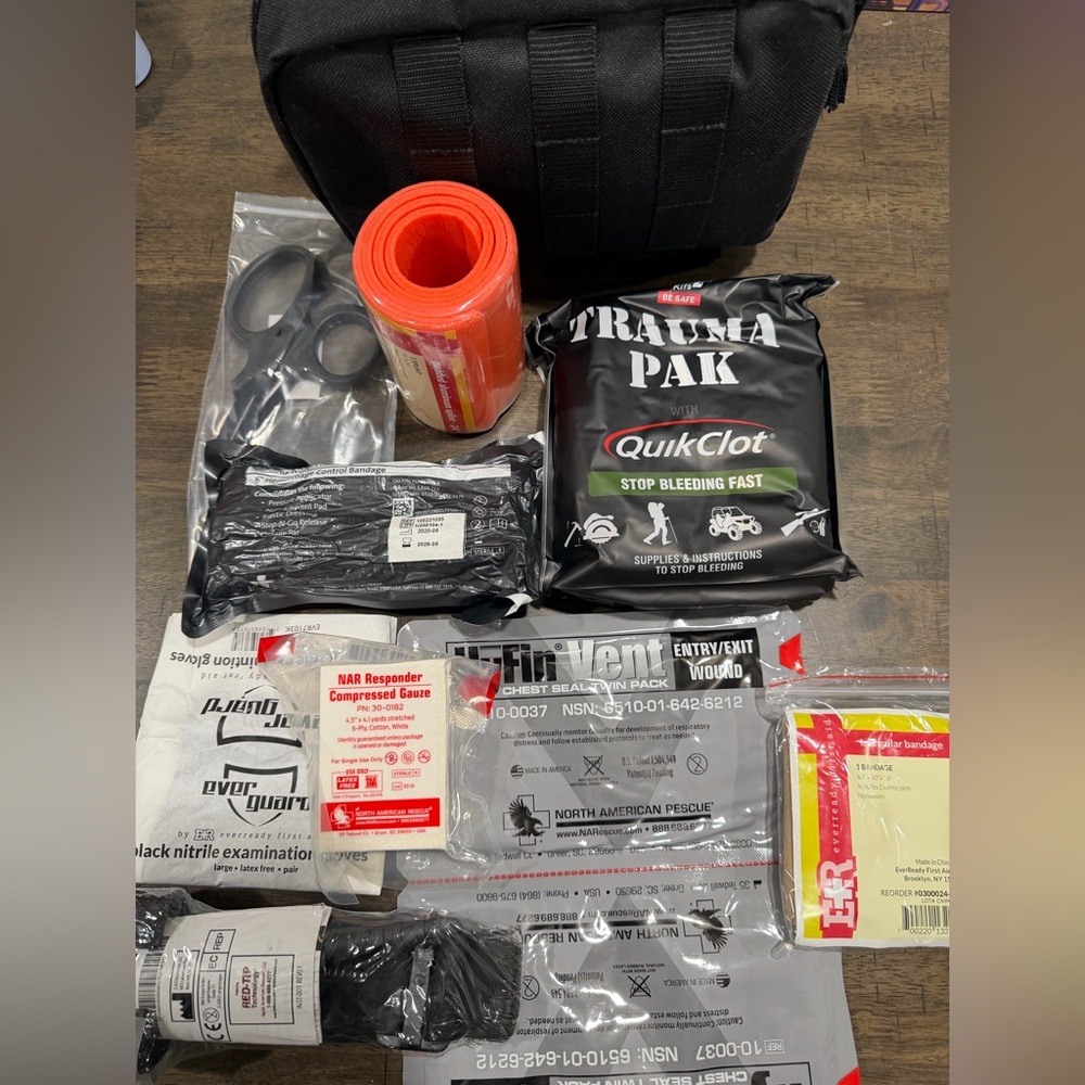 Tactical First Aid Kit - Black and Red